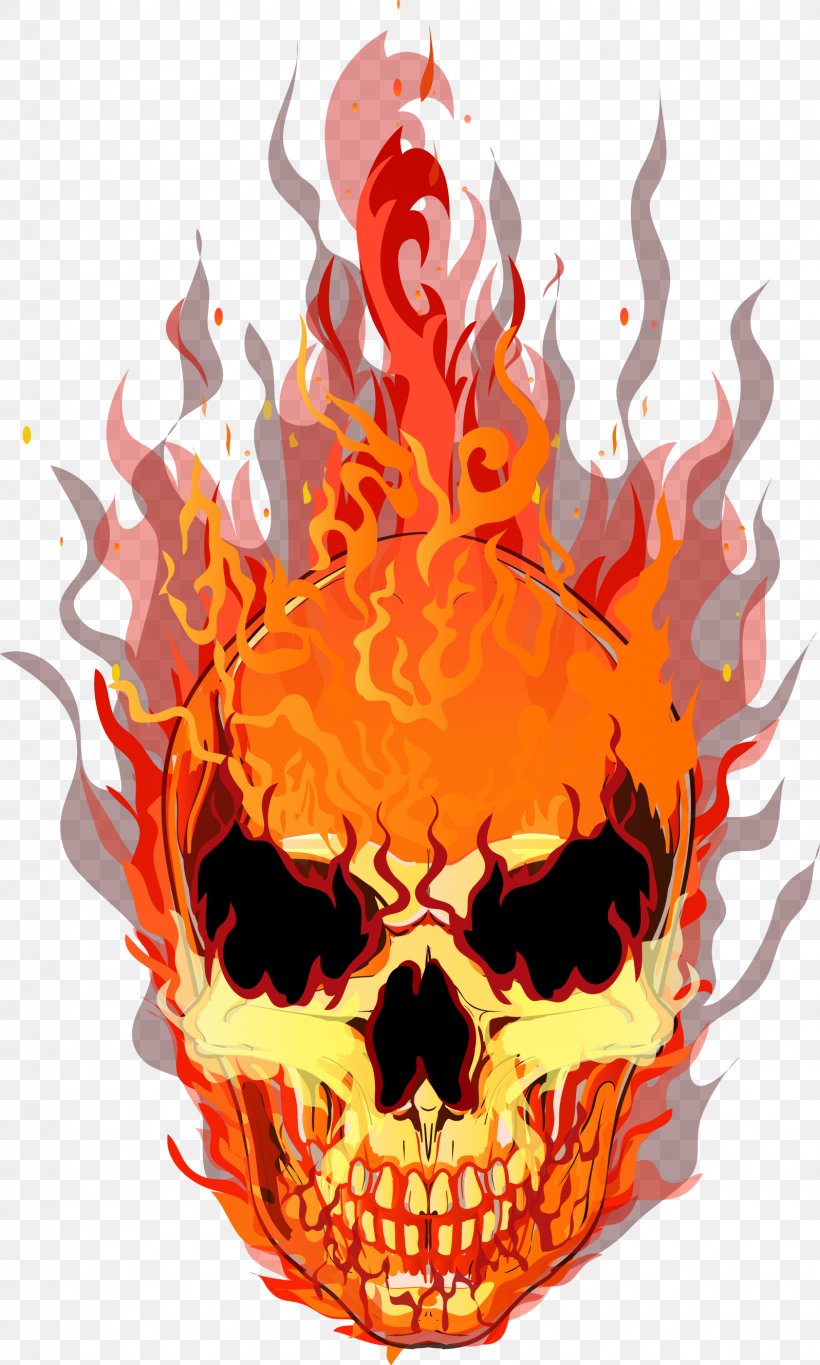 Skull T-shirt Fire Flame, PNG, 1596x2658px, Skull, Art, Bone, Combustion, Fictional Character Download Free