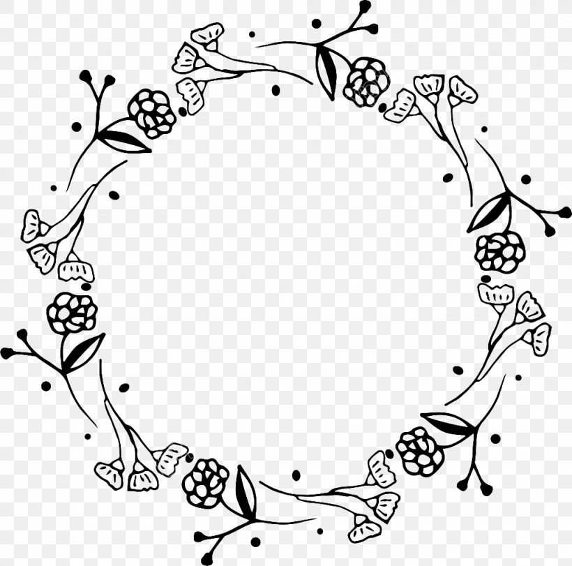 Wreath Black And White Black And White Flower, PNG, 1024x1014px, Watercolor, Cartoon, Flower, Frame, Heart Download Free