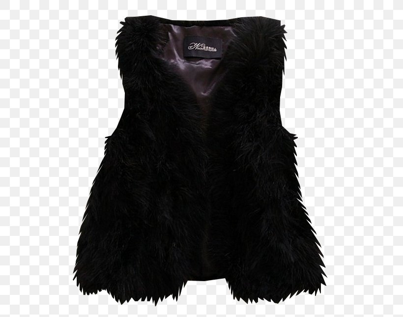 Fur Gilets Black M, PNG, 576x645px, Fur, Black, Black M, Fur Clothing, Gilets Download Free