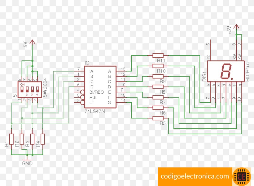 Seven-segment Display Quádruplo Display Device, PNG, 800x600px, Sevensegment Display, Anode, Area, Brand, Diagram Download Free