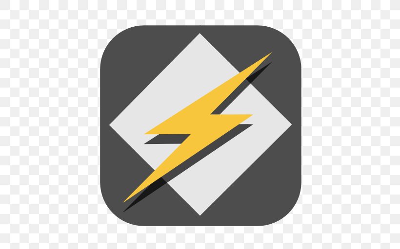Angle Symbol Yellow Sign, PNG, 512x512px, Winamp, Brand, Computer Software, Desktop Environment, Logo Download Free