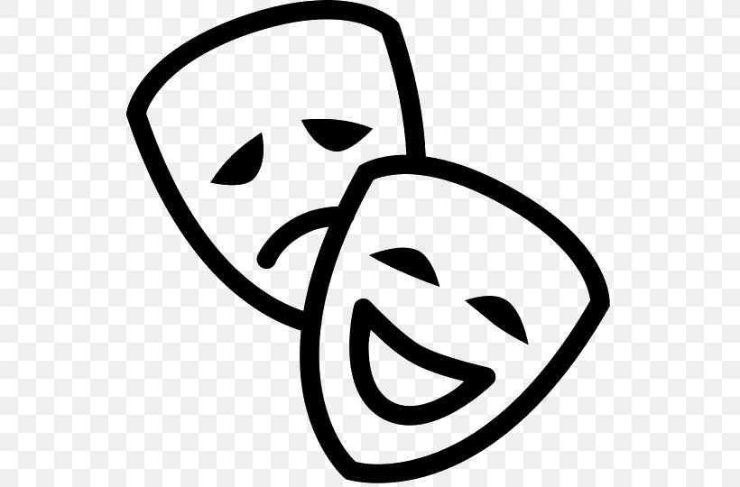 Mask Theatre Clip Art, PNG, 540x540px, Mask, Black And White, Cinema, Emotion, Face Download Free