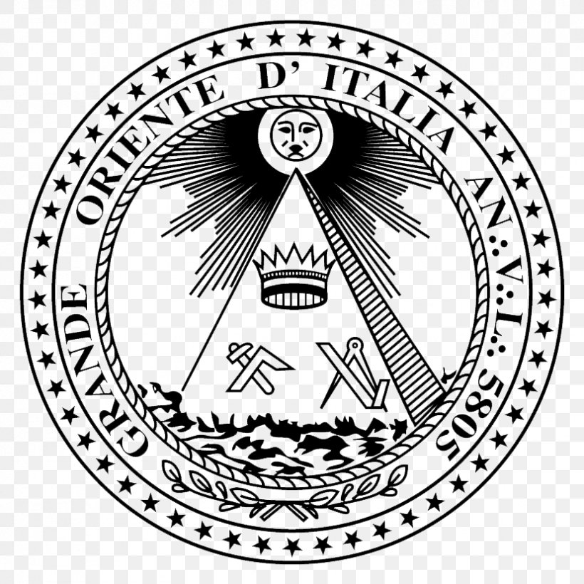Grand Orient Of Italy Grand Lodge Freemasonry Grand Master, PNG, 827x827px, Grand Orient Of Italy, Aflcio, Area, Black And White, Brand Download Free