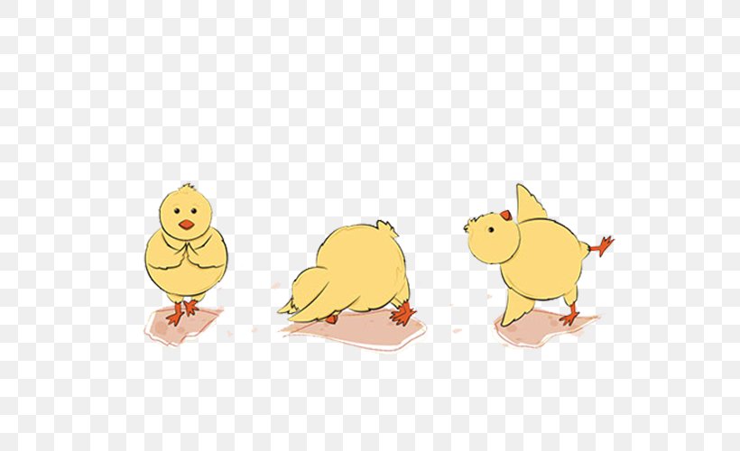Little Yellow Chicken Yoga Easter Illustration, PNG, 739x500px, Little Yellow Chicken, Android, Art, Beak, Bikram Yoga Download Free