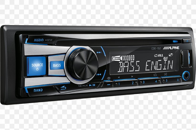 Car Vehicle Audio Alpine Electronics Alpine CDE-152 ISO 7736, PNG, 900x600px, Car, Alpine Cde143bt, Alpine Electronics, Audio Receiver, Automotive Head Unit Download Free