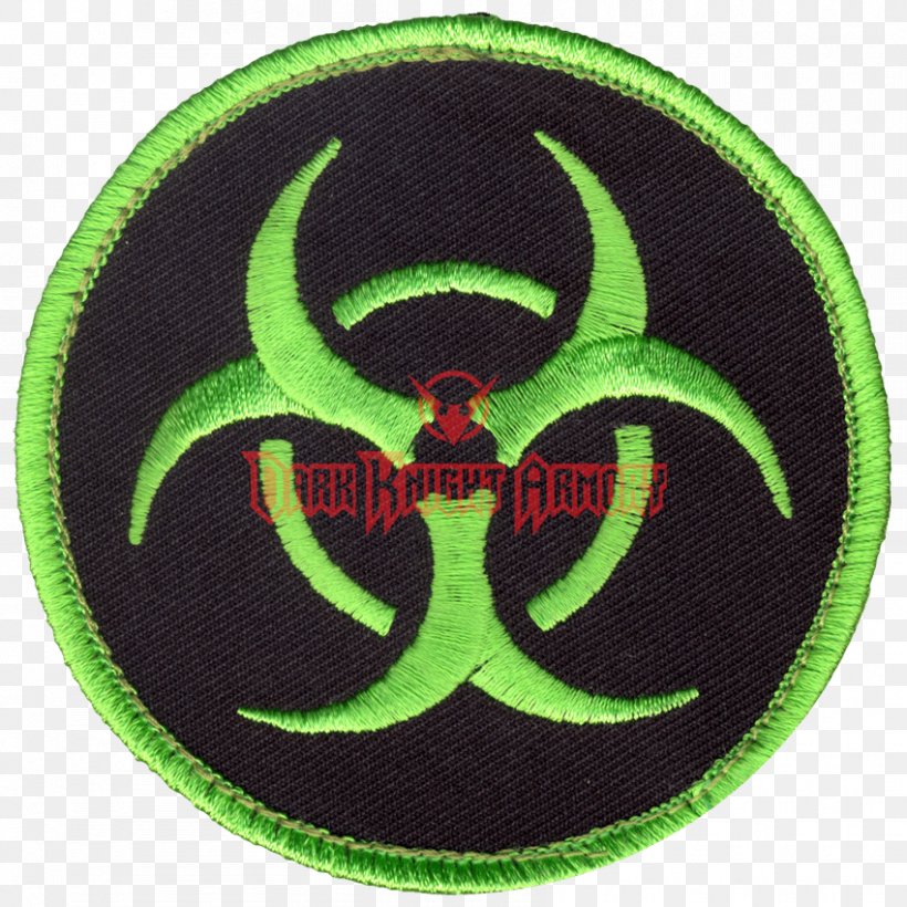 Biological Hazard Iron-on Embroidered Patch Hazard Symbol Resident Evil, PNG, 850x850px, Biological Hazard, Badge, Button, Clothing, Embroidered Patch Download Free