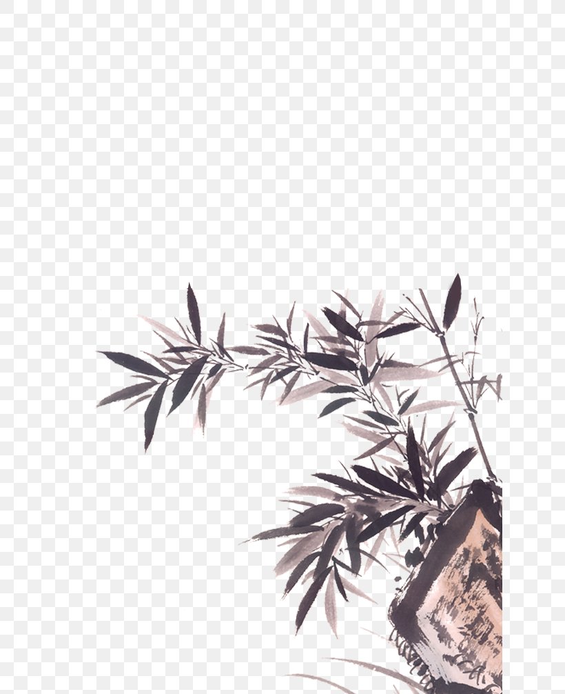 Ink Wash Painting Bamboo Shan Shui Chinoiserie, PNG, 638x1006px, Ink Wash Painting, Advertising, Bamboo, Black And White, Branch Download Free