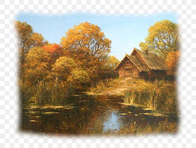 Painting Nature Landscape Wetland Leaf, PNG, 800x620px, Painting, Autumn, Bank, Grass Family, Landscape Download Free