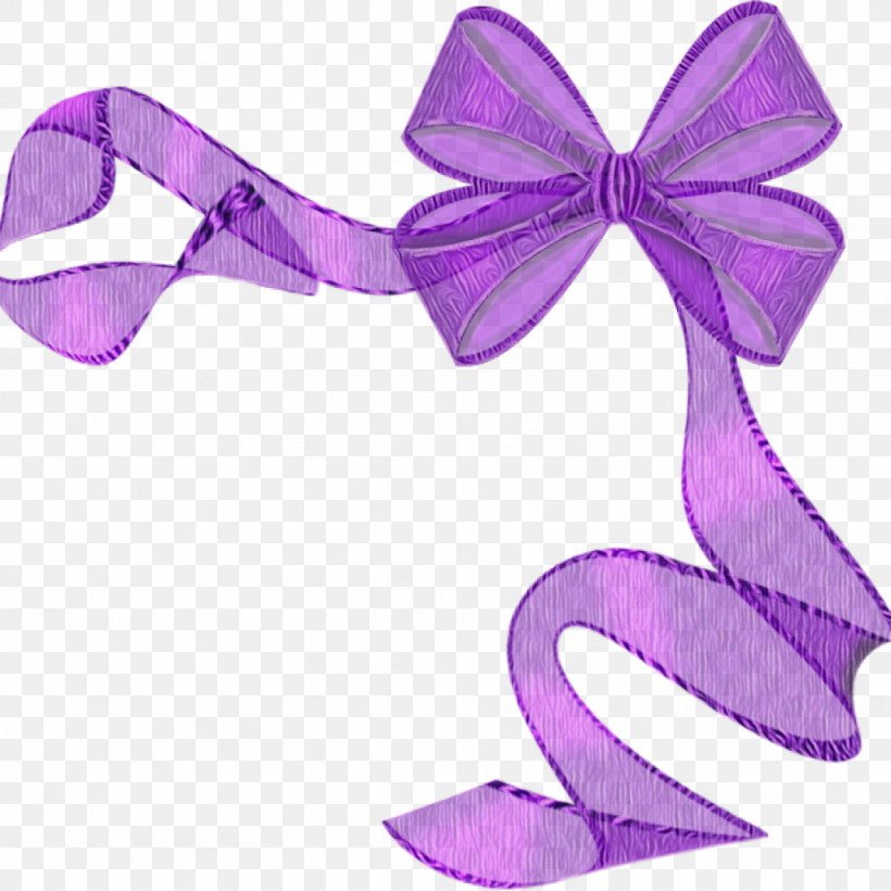 Violet Purple Ribbon Pink Lilac, PNG, 1024x1024px, Watercolor, Costume Accessory, Embellishment, Lilac, Paint Download Free