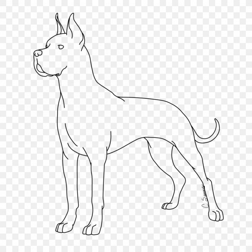 Great Dane Dobermann Puppy German Shepherd Line Art, PNG, 894x894px, Great Dane, Animal Figure, Artwork, Black And White, Breed Download Free