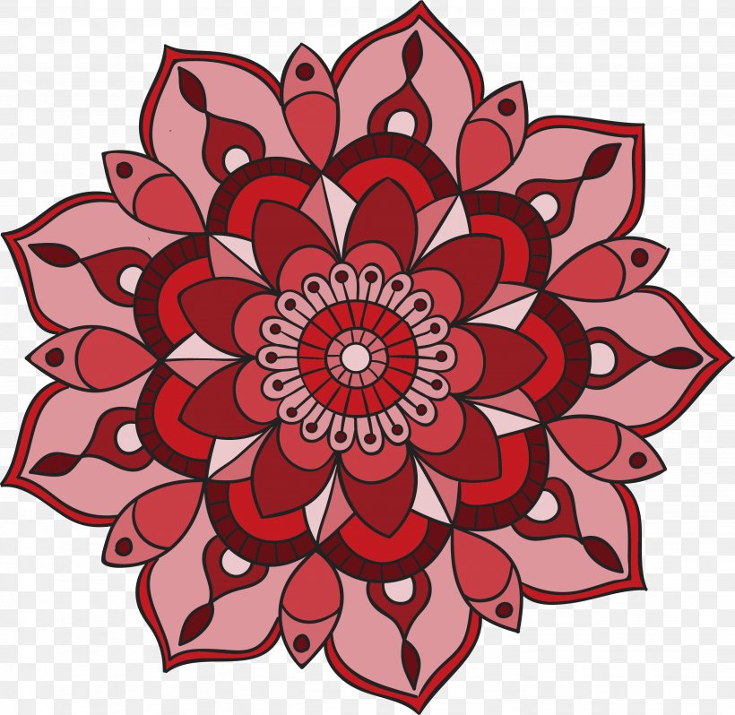 Mandala Red, PNG, 2872x2797px, Mandala, Art, Cut Flowers, Dahlia, Flora Download Free