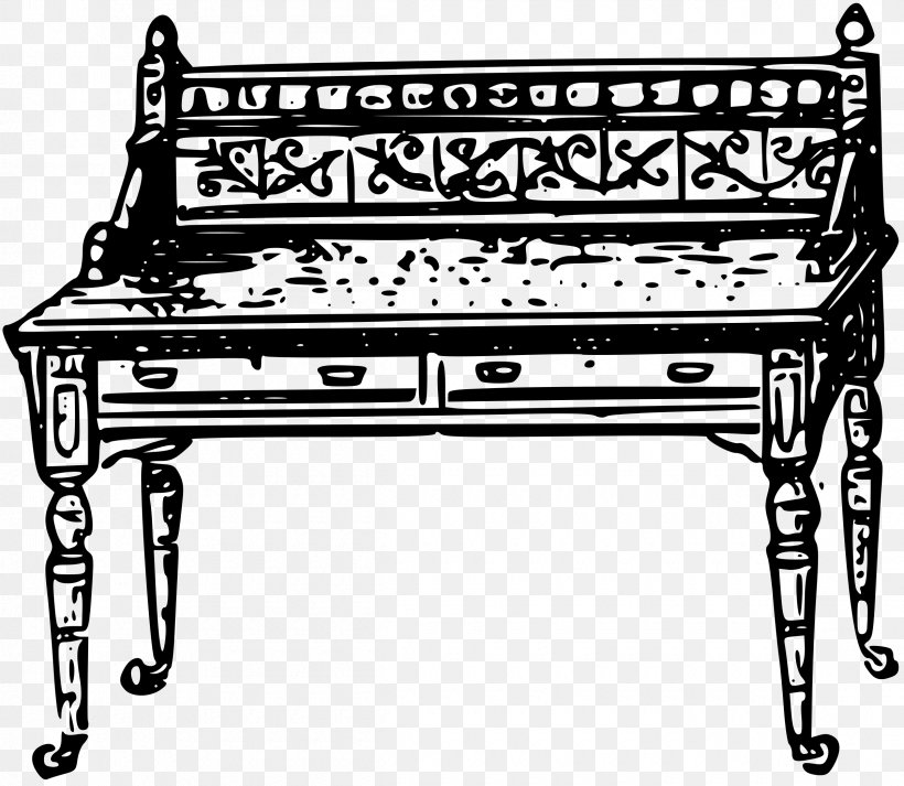 Table Antique Furniture Clip Art, PNG, 2400x2088px, Table, Antique, Antique Furniture, Bed, Black And White Download Free
