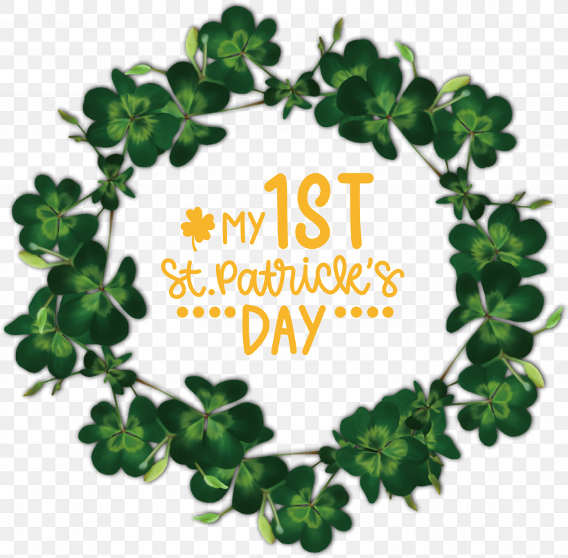 My 1st Patricks Day Saint Patrick, PNG, 3000x2948px, Patricks Day, Clover, Fourleaf Clover, Holiday, Irish People Download Free