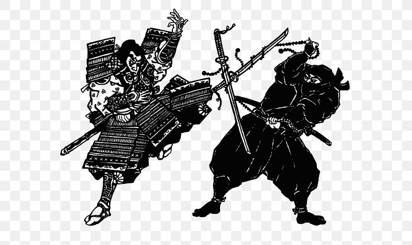Samurai Ninja Kusarigama Sword Tokugawa Shogunate, PNG, 600x488px, Samurai, Black And White, Boxing, Encyclopedia Of Modern Bodybuilding, Information Download Free