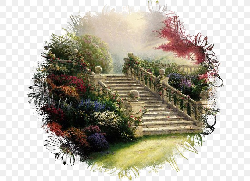 Landscape Garden Painting Clip Art, PNG, 650x596px, Landscape, Cityscape, Flower, Garden, Gazebo Download Free