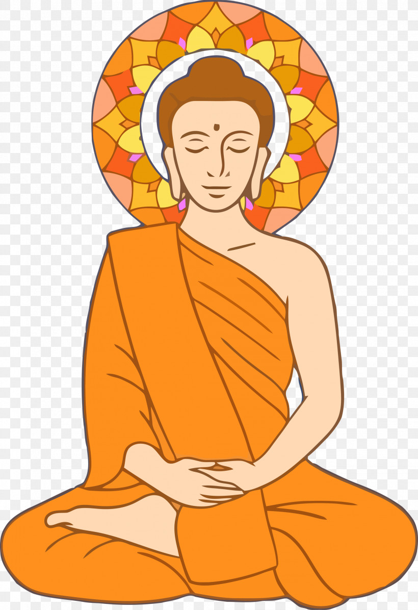 Bodhi Day Bodhi, PNG, 2056x3000px, Bodhi Day, Bodhi, Kneeling, Meditation, Orange Download Free