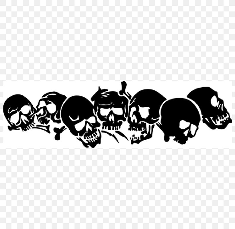 Decal Bumper Sticker Die Cutting Human Skull Symbolism, PNG, 800x800px, Decal, Adhesive, Automotive Design, Black, Black And White Download Free