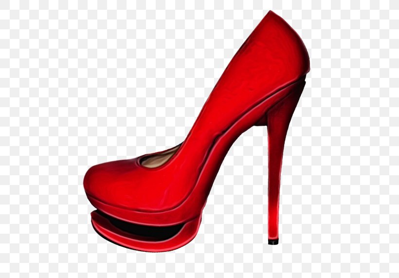 Footwear High Heels Red Basic Pump Shoe, PNG, 500x571px, Watercolor, Basic Pump, Carmine, Court Shoe, Footwear Download Free