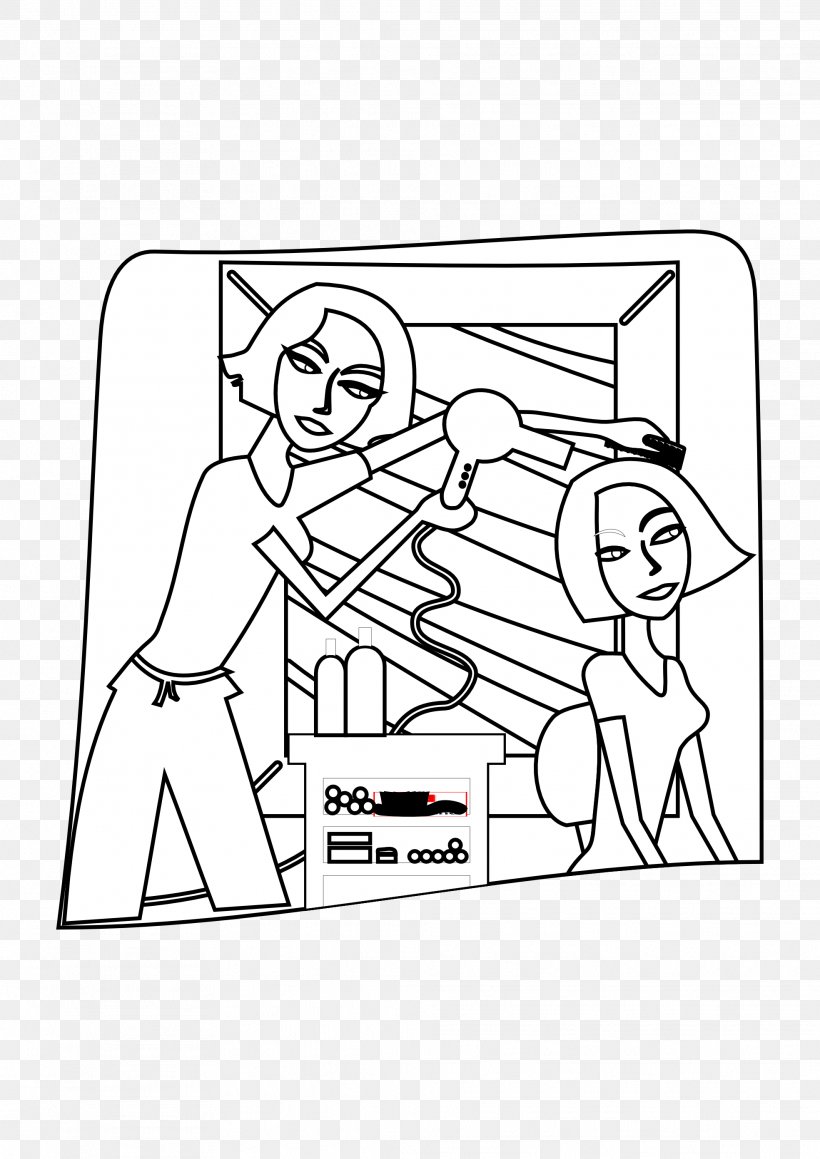 Coloring Book Barber Line Art Black And White Clip Art, PNG, 1969x2785px, Coloring Book, Area, Art, Barber, Barbershop Download Free