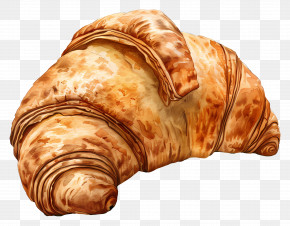 Croissant - Golden Flaky Croissant Illustration PNG