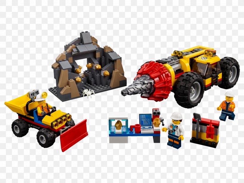 LEGO City Mining 60186 Mining Heavy Driller LEGO 60188 City Mining Experts Site Toy Lego Minifigure, PNG, 2400x1799px, Lego, Lego City, Lego Minifigure, Machine, Model Car Download Free