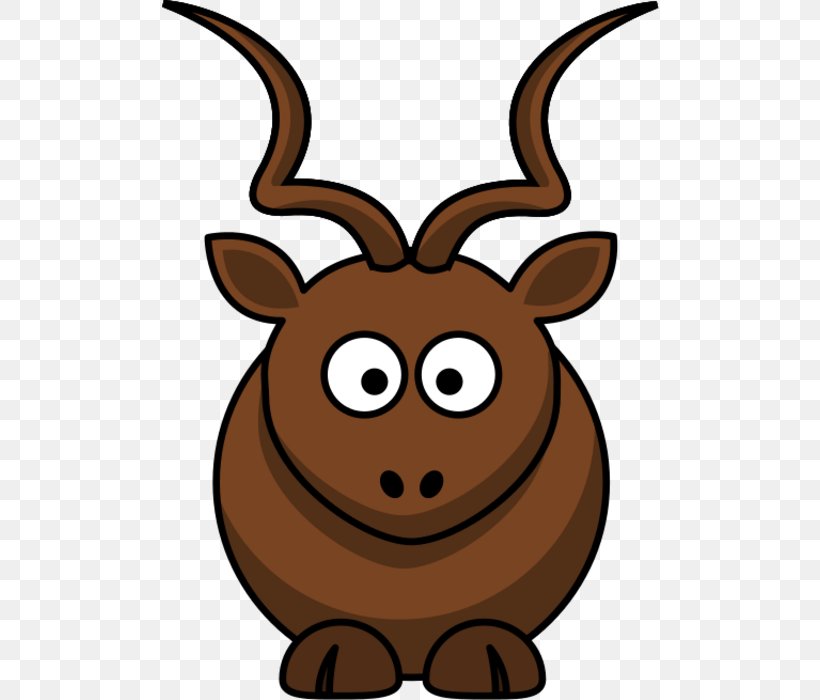 Antelope Kudu Cartoon Clip Art, PNG, 500x700px, Antelope, Animation, Antler, Cartoon, Comics Download Free