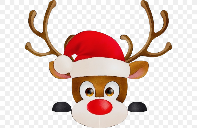 Reindeer, PNG, 612x533px, Watercolor, Antler, Deer, Head, Horn Download Free