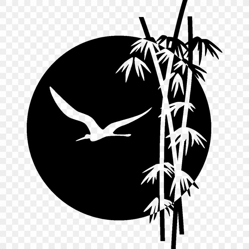 Wall Decal Bamboo Sticker, PNG, 1200x1200px, Wall Decal, Asian Furniture, Bamboo, Bird, Black And White Download Free