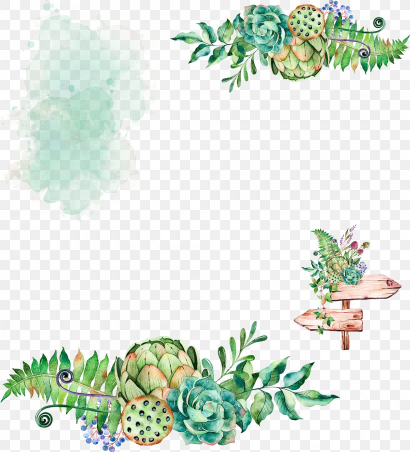 Succulent Plant Watercolor Painting Cactaceae, PNG, 2000x2205px, Succulent Plant, Art, Branch, Cactaceae, Creative Arts Download Free