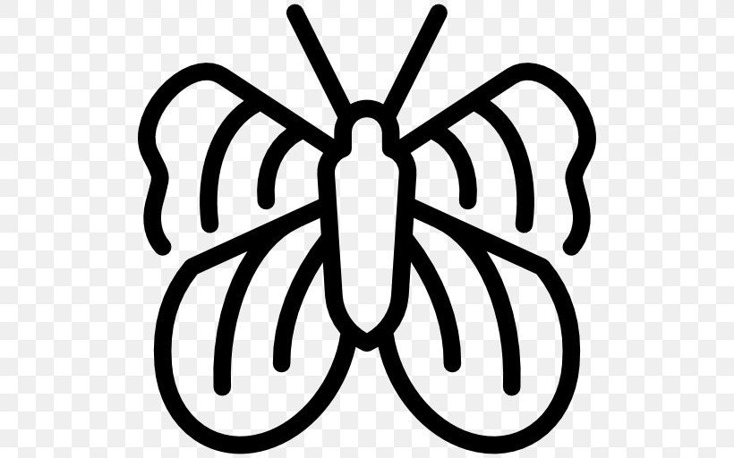 Butterfly Insect Clip Art, PNG, 512x512px, Butterfly, Black And White, Butterflies And Moths, Insect, Invertebrate Download Free