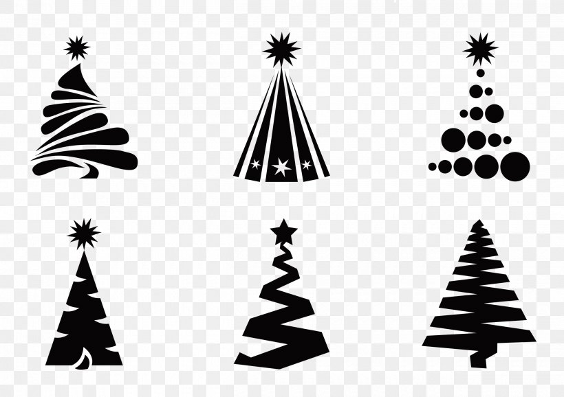 Christmas Tree Vector Graphics Christmas Day Christmas Greenery Silhouette, PNG, 2500x1765px, Christmas Tree, Black And White, Christmas, Christmas Day, Christmas Decoration Download Free