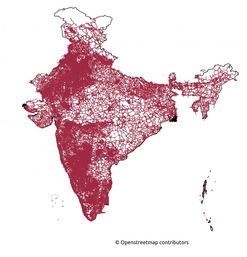 India Road Map Road Map OpenStreetMap, PNG, 1965x2048px, India, Density, English, Geography, Hindi Download Free