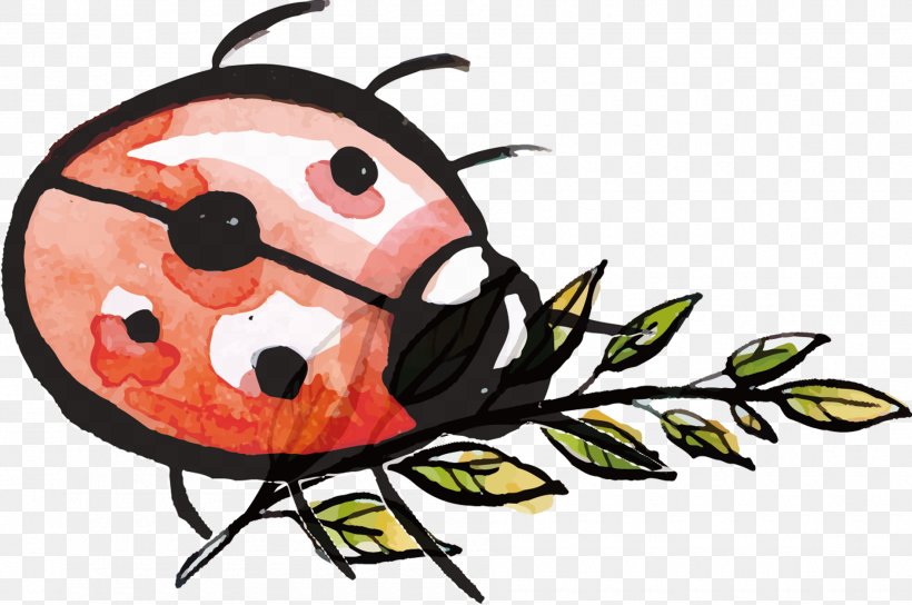 Ladybird Insect Watercolor Painting, PNG, 1890x1256px, Ladybird, Art, Food, Ink, Insect Download Free