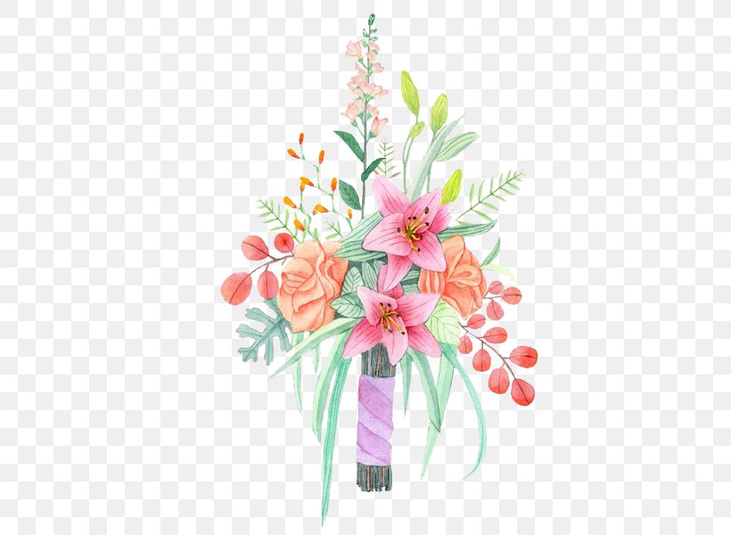 Watercolor: Flowers Watercolor Painting Flower Bouquet, PNG, 600x600px, Watercolor Flowers, Artificial Flower, Bride, Cut Flowers, Drawing Download Free