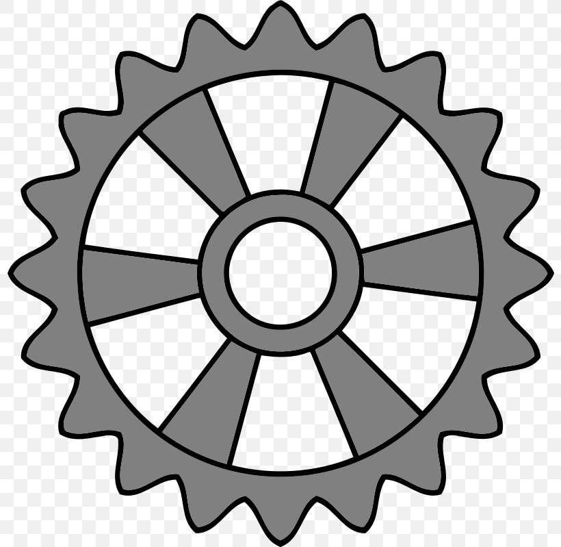 Gear Mechanism Clip Art, PNG, 800x799px, Gear, Bicycle Part, Bicycle Wheel, Black And White, Clutch Part Download Free