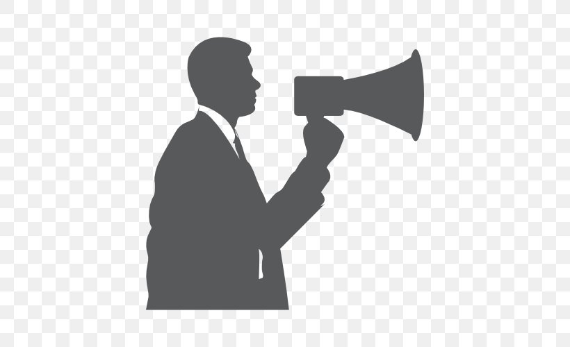 Megaphone Loudspeaker Photography, PNG, 500x500px, Megaphone, Black And White, Brand, Brass Instrument, Business Download Free