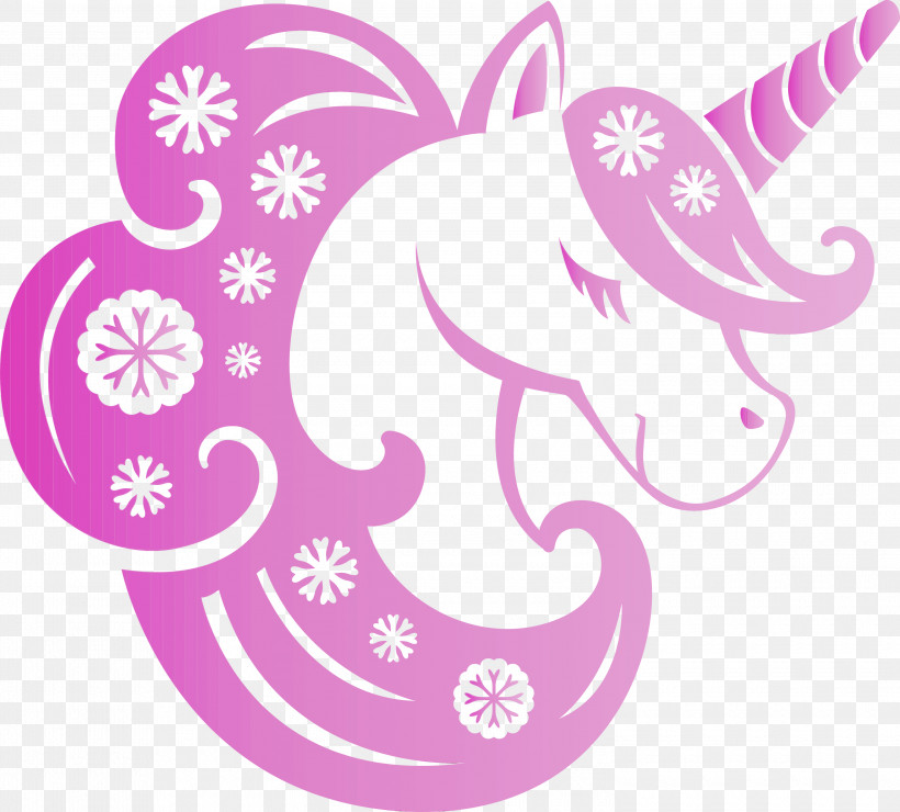 Pink Sticker Magenta Temporary Tattoo, PNG, 3000x2709px, Unicorn, Christmas Unicorn, Magenta, Paint, Pink Download Free