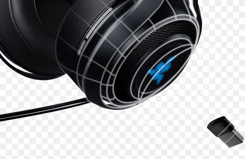 Razer Man O'War Xbox 360 Wireless Headset Headphones Razer Inc. 7.1 Surround Sound, PNG, 1079x700px, 71 Surround Sound, Xbox 360 Wireless Headset, Audio, Audio Equipment, Camera Lens Download Free