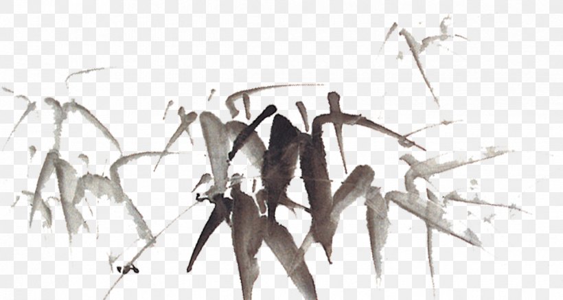 Bamboo Chinoiserie Ink Wash Painting, PNG, 1236x659px, Bamboo, Art, Birdandflower Painting, Branch, Chinese Painting Download Free