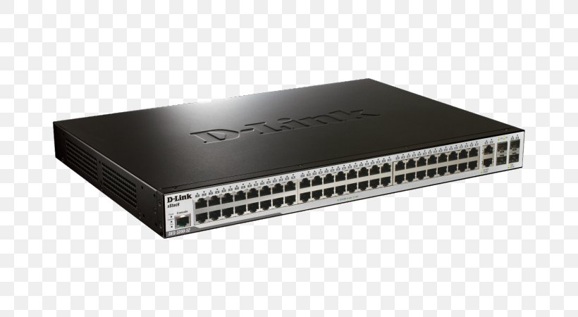 Network Switch Gigabit Ethernet Port Small Form-factor Pluggable Transceiver Stackable Switch, PNG, 800x450px, 10 Gigabit Ethernet, Network Switch, Computer Component, Computer Network, Dlink Download Free