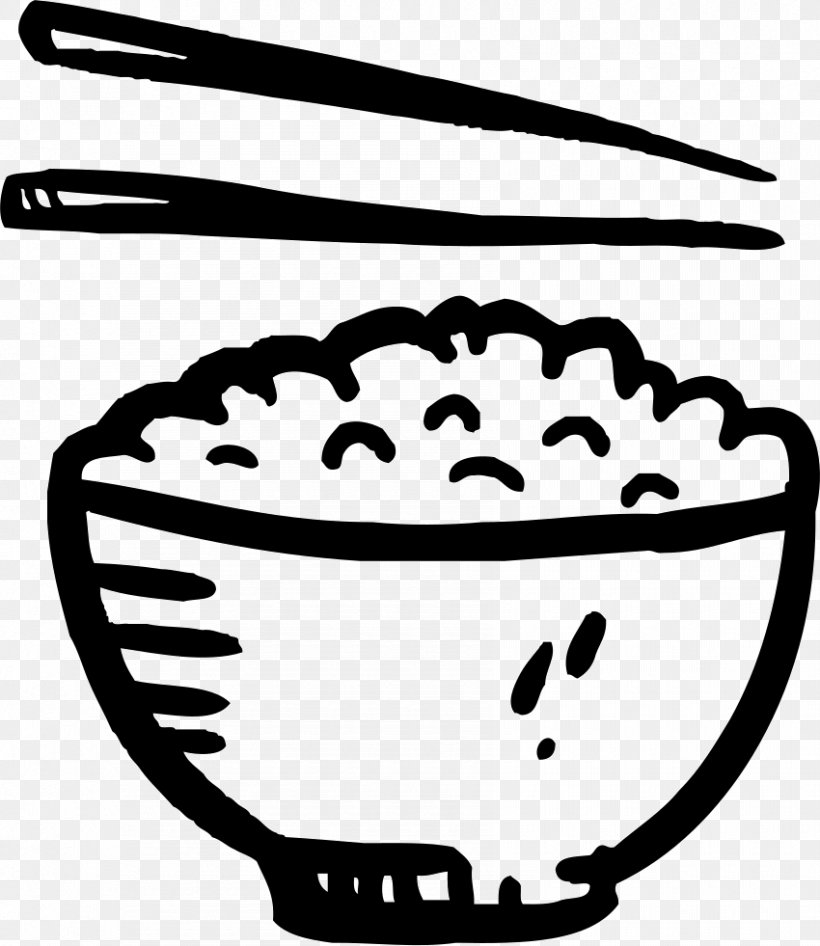 Bowl Rice Breakfast, PNG, 850x981px, Bowl, Black And White, Breakfast, Cereal, Dish Download Free