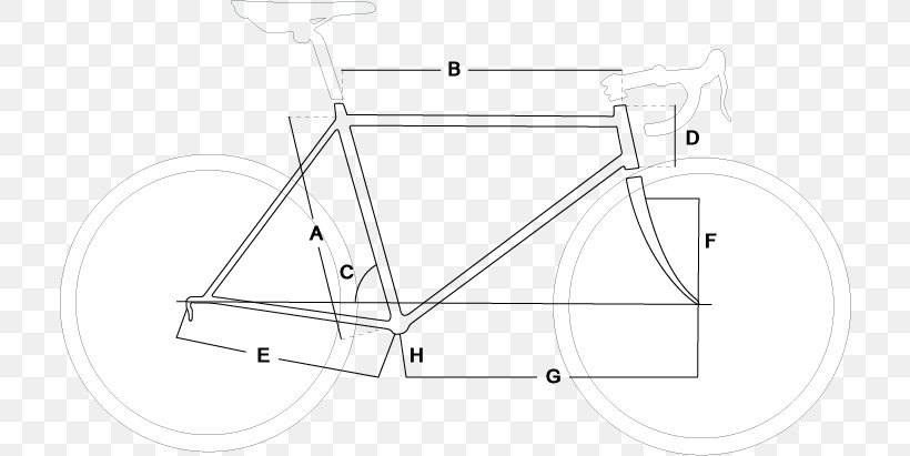 Bicycle Frames Line Art Angle, PNG, 714x411px, Bicycle Frames, Area, Bicycle Frame, Bicycle Part, Drawing Download Free