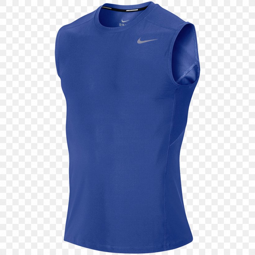 T-shirt Blue Nike Tracksuit Sleeveless Shirt, PNG, 1000x1000px, Tshirt, Active Shirt, Active Tank, Blue, Clothing Download Free