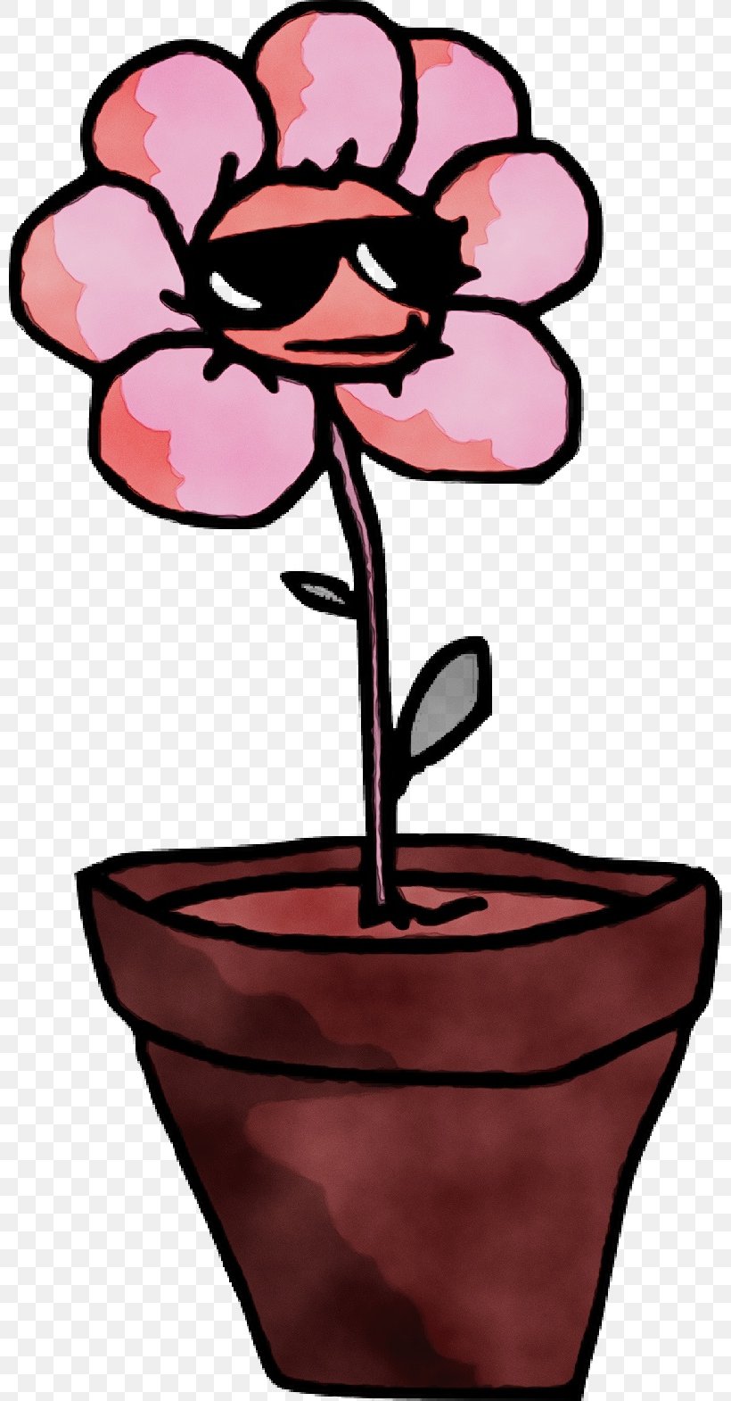 Pink Flower Cartoon, PNG, 800x1570px, Watercolor, Cartoon, Flower, Flower Garden, Flowerpot Download Free
