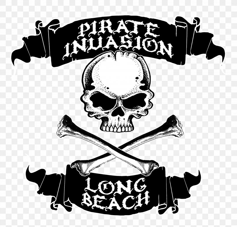 Piracy Jolly Roger Treasure Long Beach Logo, PNG, 4030x3867px, 2018, Piracy, Black And White, Bone, Brand Download Free