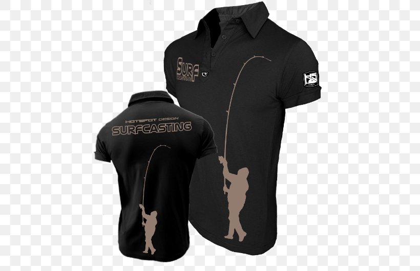 T-shirt Polo Shirt Surf Fishing Jersey, PNG, 500x530px, Tshirt, Active Shirt, Black, Brand, Clothing Download Free