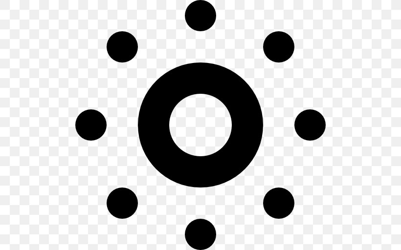 Circled Dot Symbol, PNG, 512x512px, Circled Dot, Black, Black And White, Button, Circumference Download Free