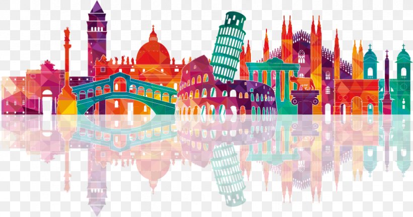 Italy Skyline Royalty-free Photography, PNG, 823x433px, Italy, City, Drawing, Photography, Pink Download Free