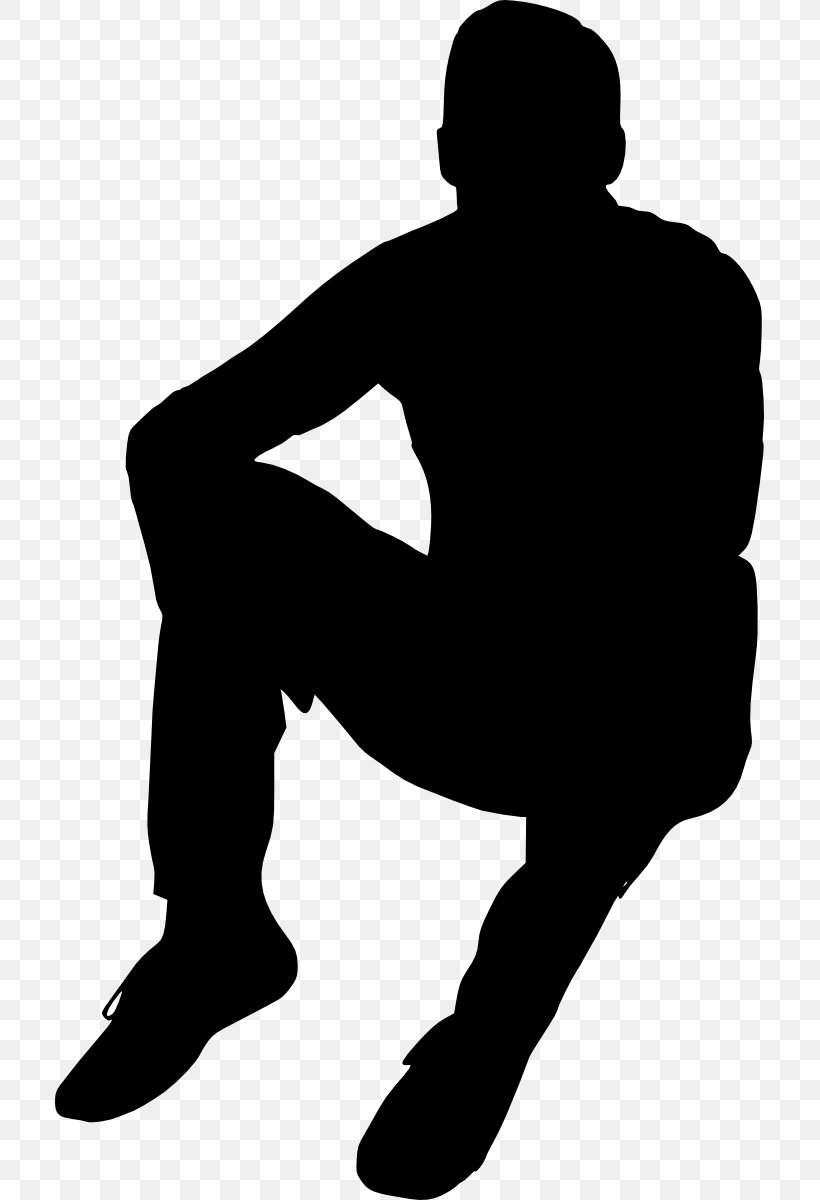 Silhouette Sitting Clip Art, PNG, 709x1200px, Silhouette, Arm, Black, Black And White, Cartoon Download Free