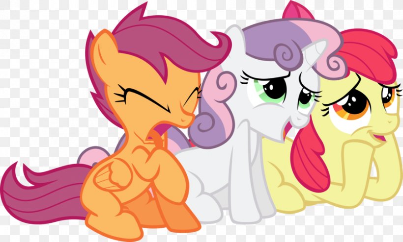 My Little Pony Scootaloo Apple Bloom Sweetie Belle, PNG, 900x543px, Watercolor, Cartoon, Flower, Frame, Heart Download Free